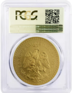 1947 Mexico Gold 50 Pesos (New Die Restrike) MS69 PCGS - Image 2
