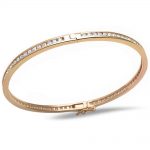 Yellow Gold Sterling Silver Bangle Bracelet