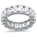 Square Cut Sterling Silver Eternity Ring Size 6