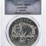 2013 Canada 1 oz Silver Wildlife Series Wood Bison MS70 ANACS