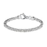 8", 6mm Sterling Silver Byzantine Bracelet